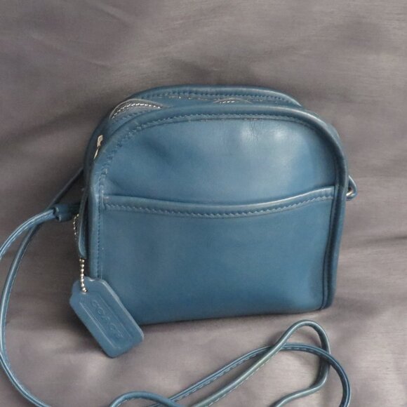 ❤️3 Piece COACH Blue Abbie 9017 Mini Crossbody Purse +FOB and Dustbag - Picture 2 of 10